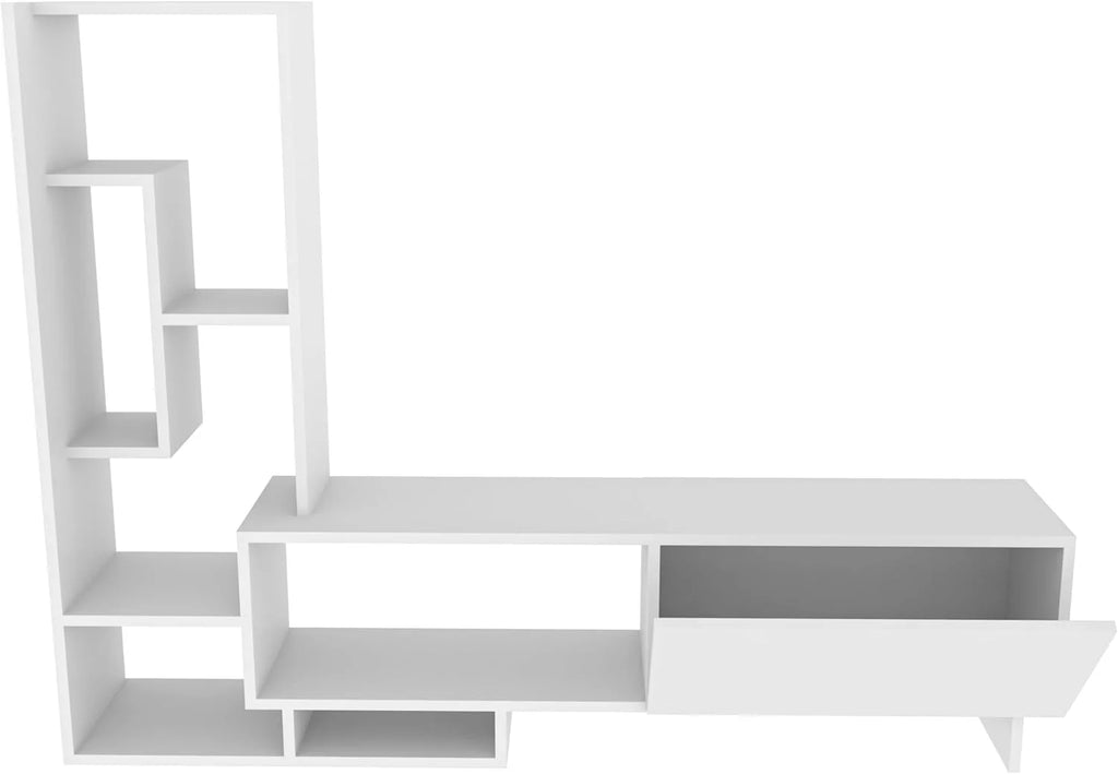 White TV Stand with Shelves for TVs Up to 55 inch H683031