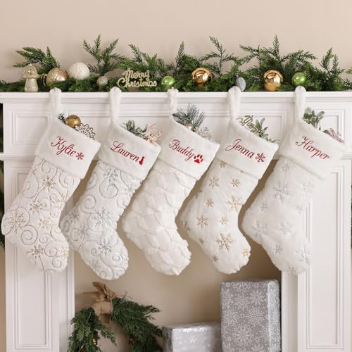 White 1 Pack Large Faux Fur Christmas Stockings U366