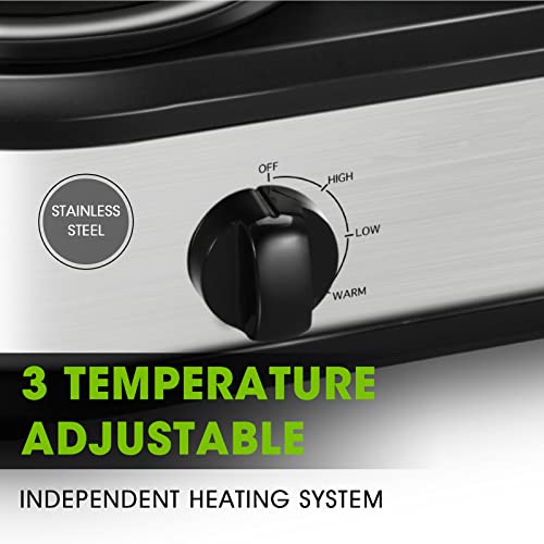 2 X 1.25QT Mini Slow Cooker with Adjustable Temp G948