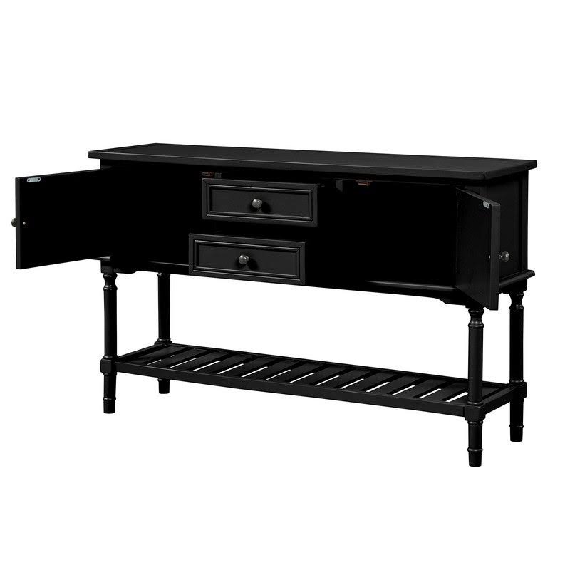 Modern Console Table with 2 Drawers, 2 Cabinets and 1 Shelf - Red C5071