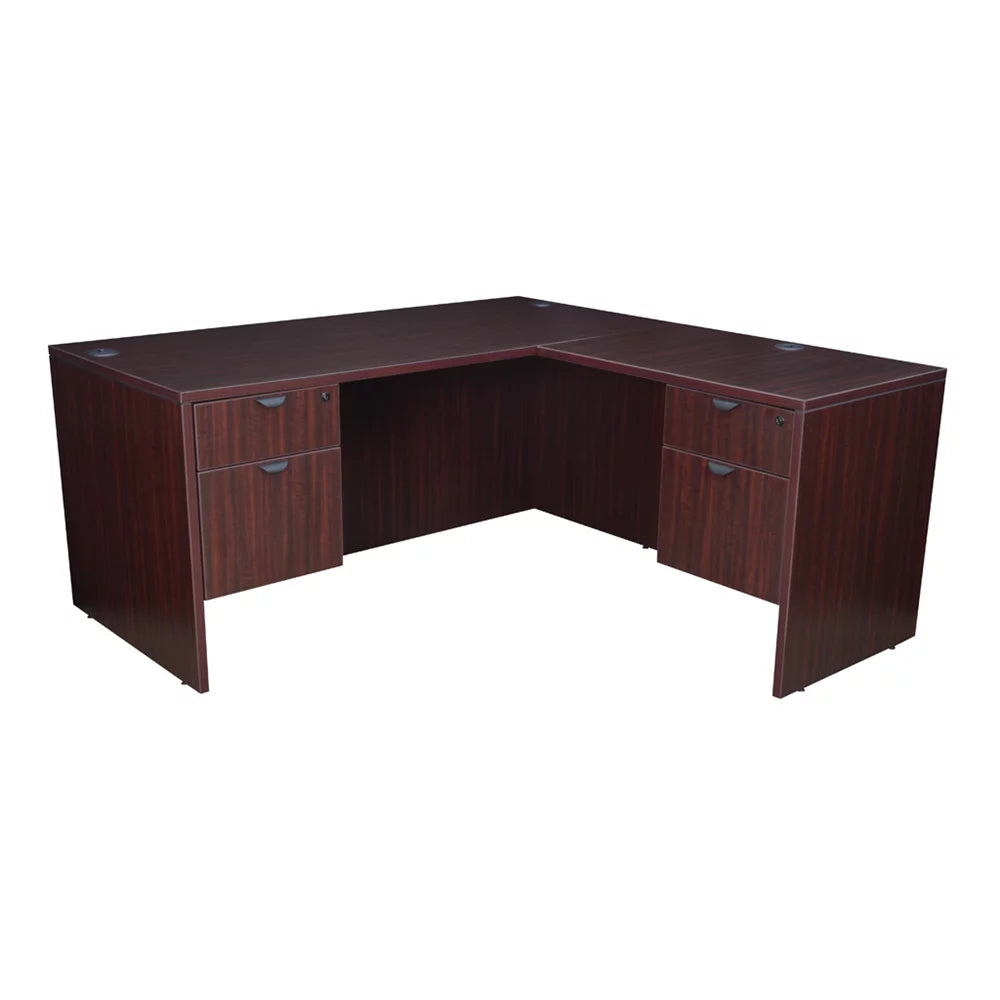 60" Double Pedestal L-Desk with 47" Return X1595