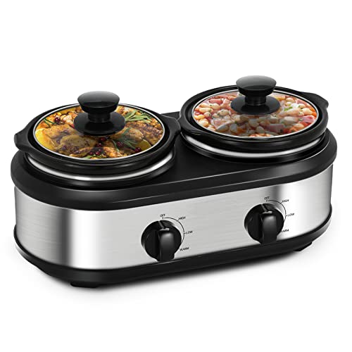 2 X 1.25QT Mini Slow Cooker with Adjustable Temp G948