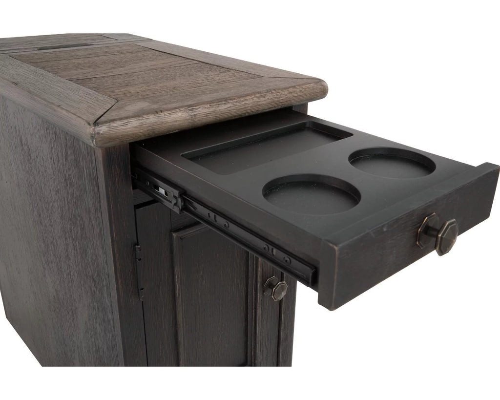Chairside End Table with USB Ports & Outlets D11725