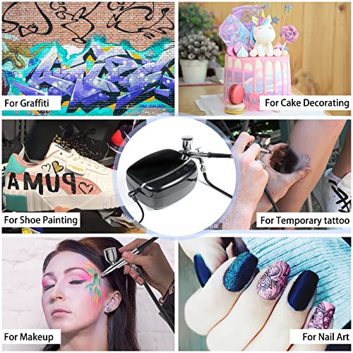 40PSI Touchscreen Airbrush Kit with Compressor, 0.3mm Needle, Dual-Action Airbrush Set W697