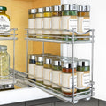 Chrome Double Pull Out Spice Rack Organizer for Cabinet O893286