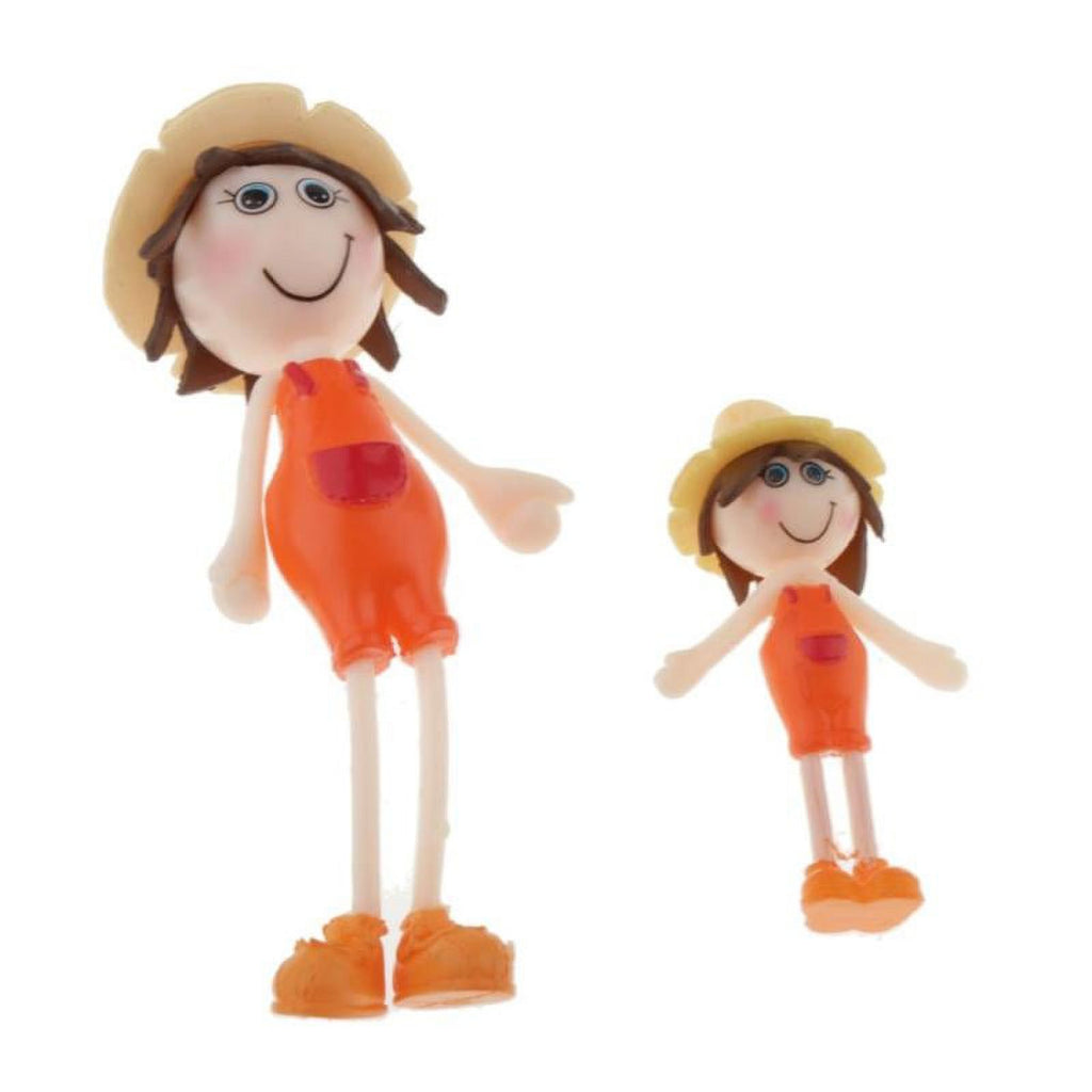 2Pcs Dollhouse Dolls Pretend Play Figures R2180