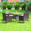 5 Pc Patio Rattan Dining Furniture Set V783970