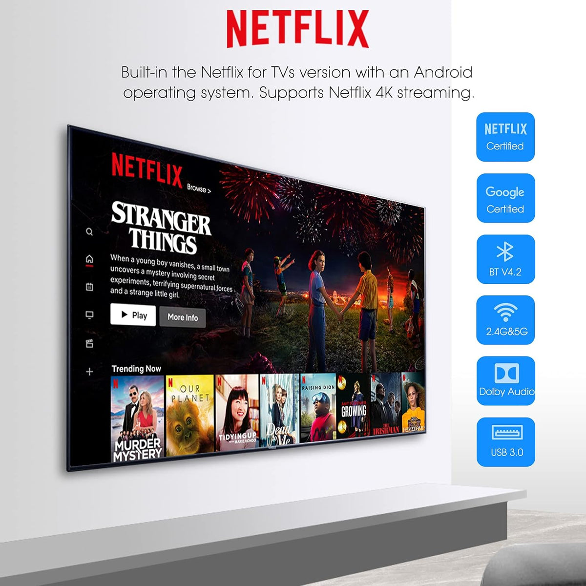 2GB 8GB Android 10.0 TV Box with 4K HDR WiFi F9888