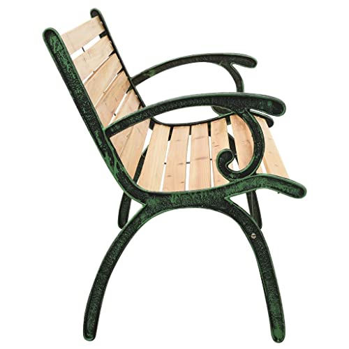 48.4" Cast Iron and Solid Firwood Patio Bench F96662