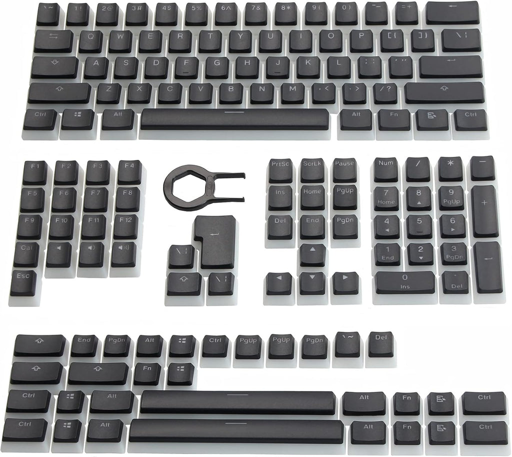 PBT Doubleshot Cherry MX Keycap Set OEM Profile Translucent White I454461