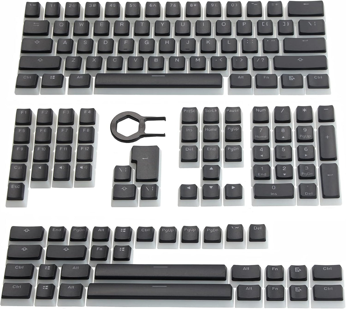 PBT Doubleshot Cherry MX Keycap Set OEM Profile Translucent White I454461
