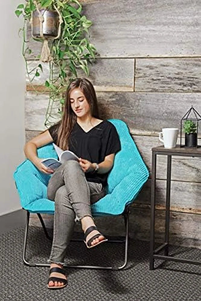 Teal Corduroy Foldable Accent Chair D5124