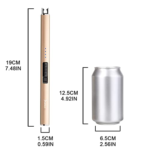 Electric Arc USB Rechargeable Lighter with Safety Lock (champagne Gold) E3283