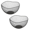 Set of 2 Black Fruit Basket S988945