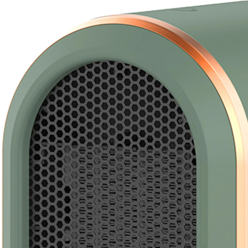 Green Mini Heater Fan with Tip Over Protection H2181