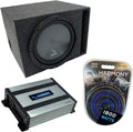 Single 12 Vented Port Sub Box & Car Stereo Amplifier J7392