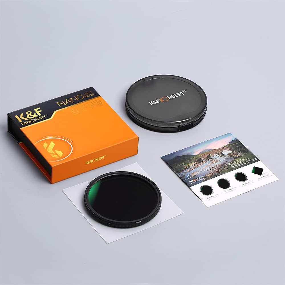 82mm Variable ND Filter ND8-ND128 (3-7 Stop) HD Hydrophobic VND Filter Y136
