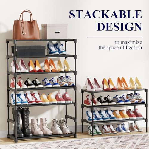 Black Non-Woven Shoe Rack O56066