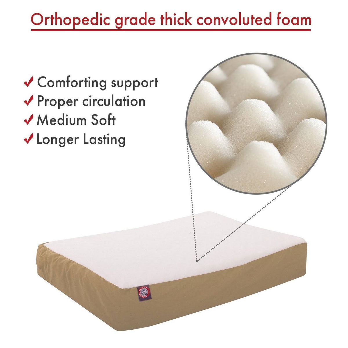 Orthopedic Double Pet Bed Red O882591