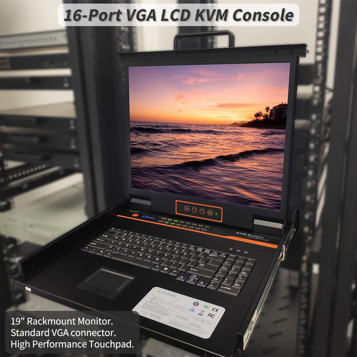 1U 19 LCD Rackmount KVM Console with VGA Input D277