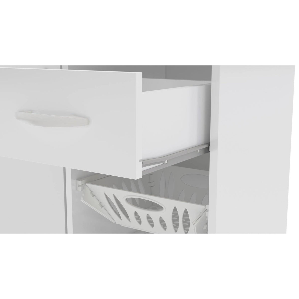 White Compact Kitchen Storage Cabinet D464003