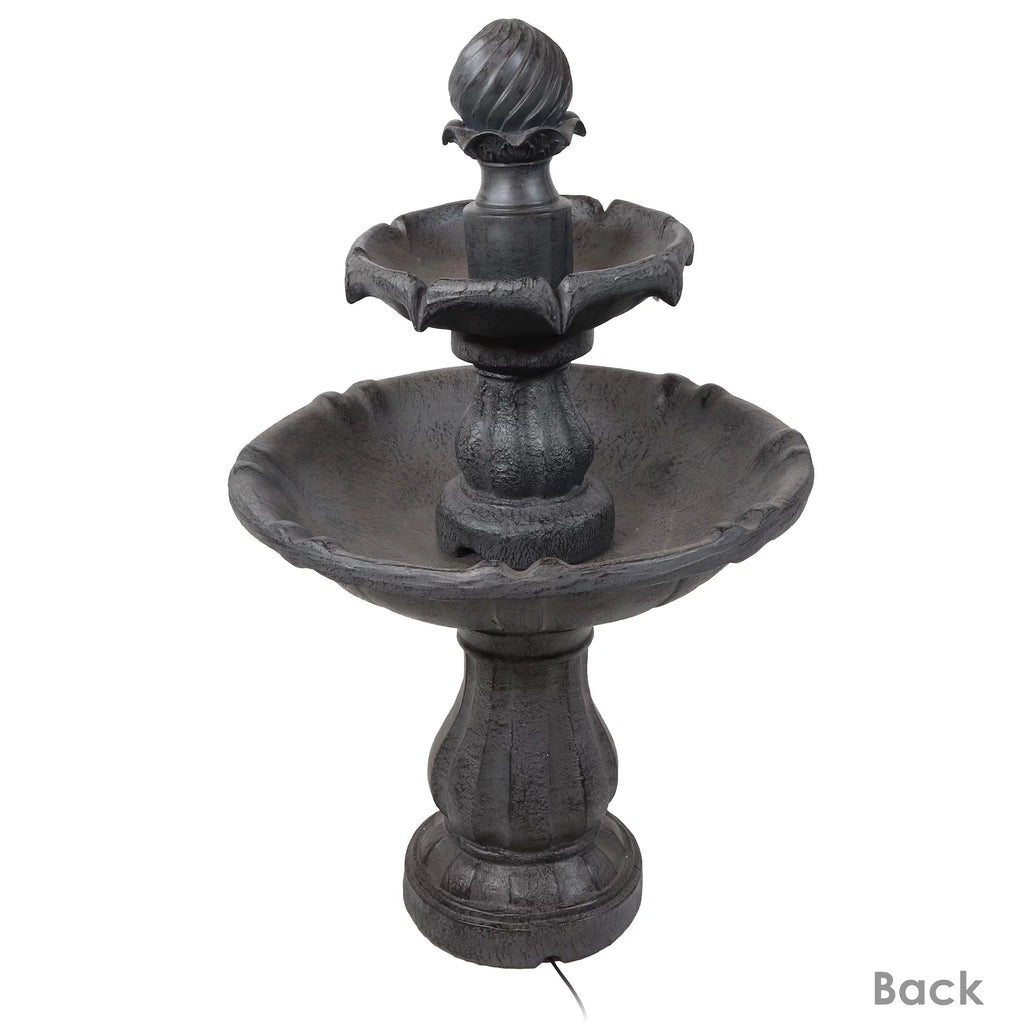 2-Tier Solar Outdoor Water Fountain with Battery Backup K531