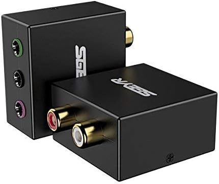 5.1 Audio Console Adapter Stereo RCA to 3 x 1/8 (3.5mm) Jack Bidirectional Conversion Pack of 2 G649374