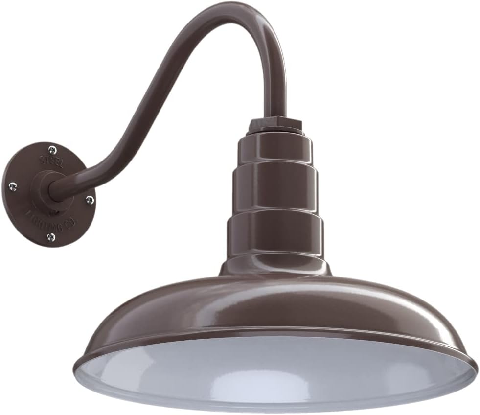 Black 14 inch Dome Outdoor Wall Mounted Barn Light Y4782