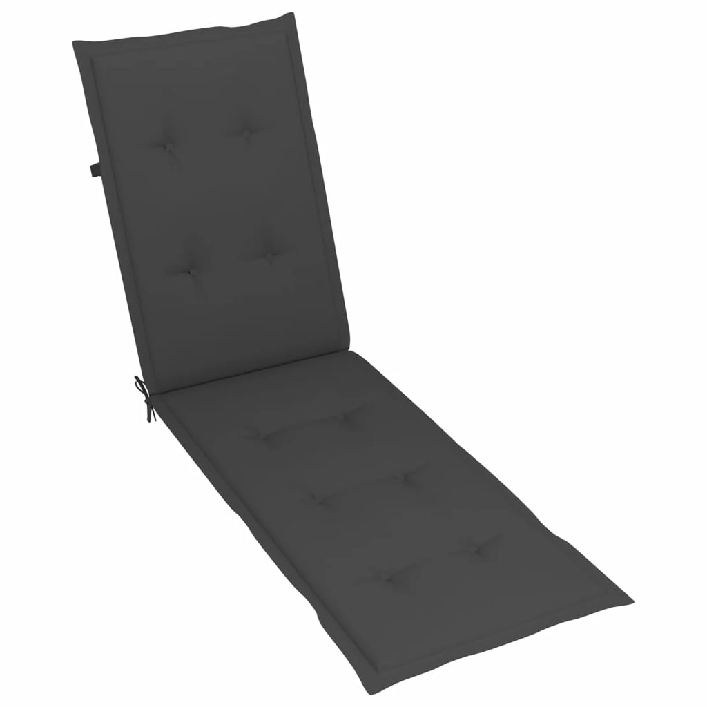 Patio Deck Chair with Footrest and Cushion Acacia Wood F164