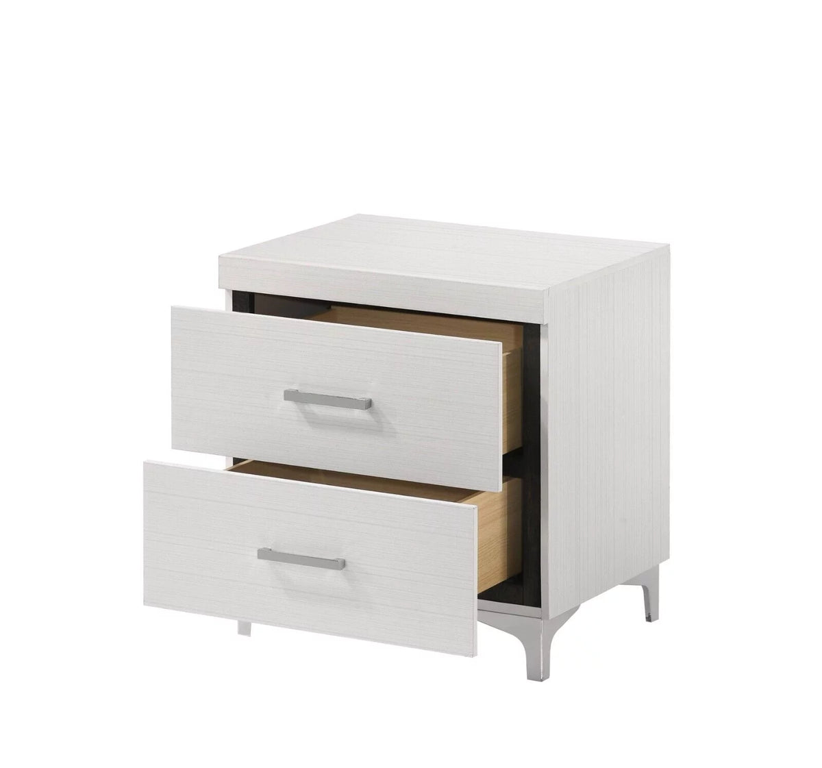 White 5pc Queen Size Bedroom Set with LED Headboard Nightstand Dresser Chest Mirror L70928