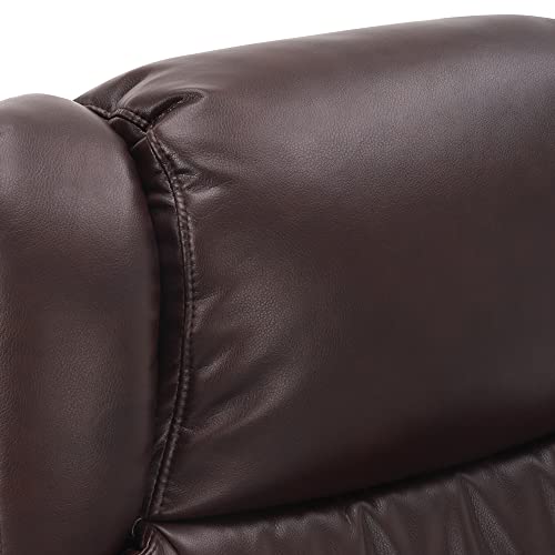 Grey Faux Leather Swivel Recliner with Ottoman Y59194