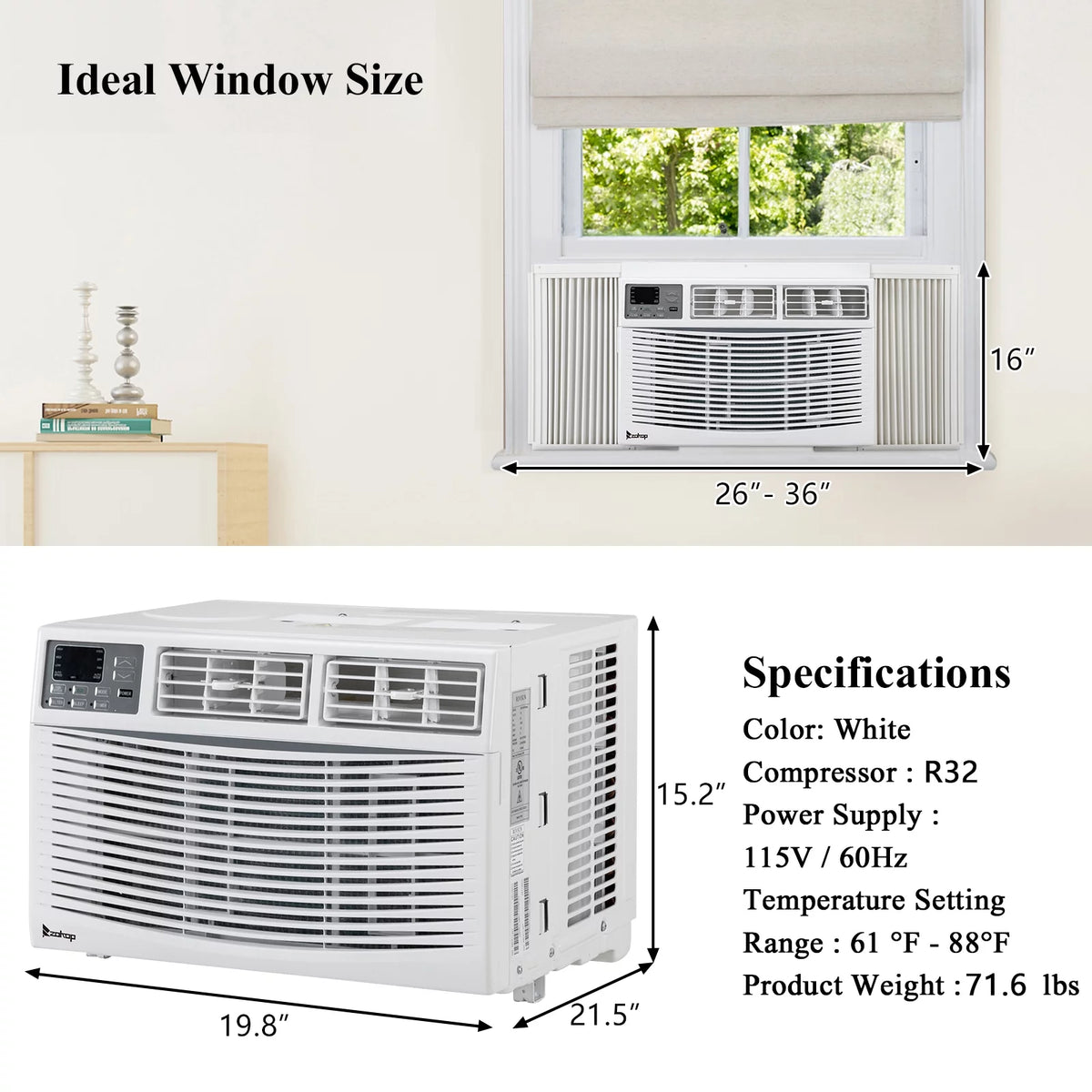 5000 BTU White Window Air Conditioner A650