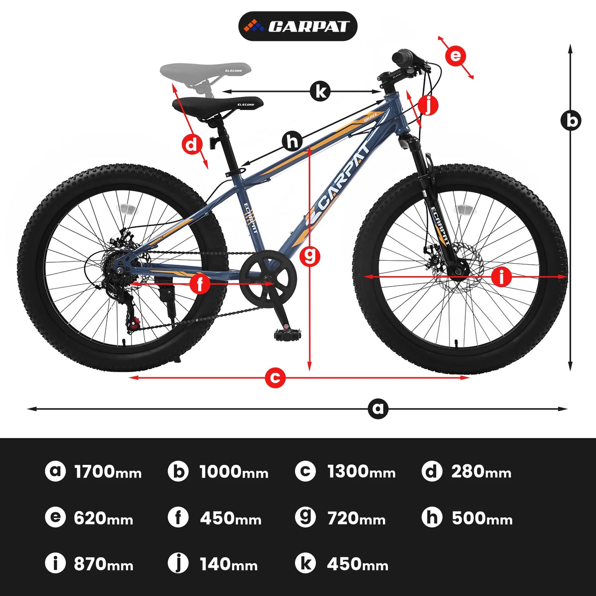 24 Inch Fat Tire Bike 7 Speeds Mountain Bike U436760