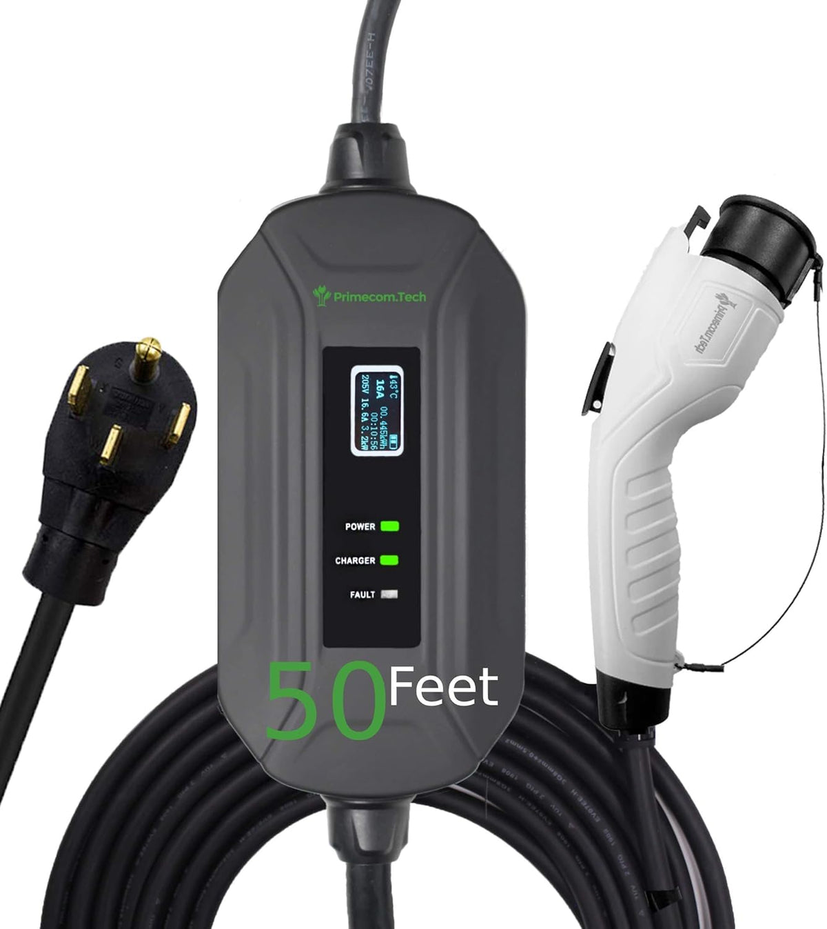 Portable Level 2 Electric Vehicle Charger, 16Amp, 35 Feet C131