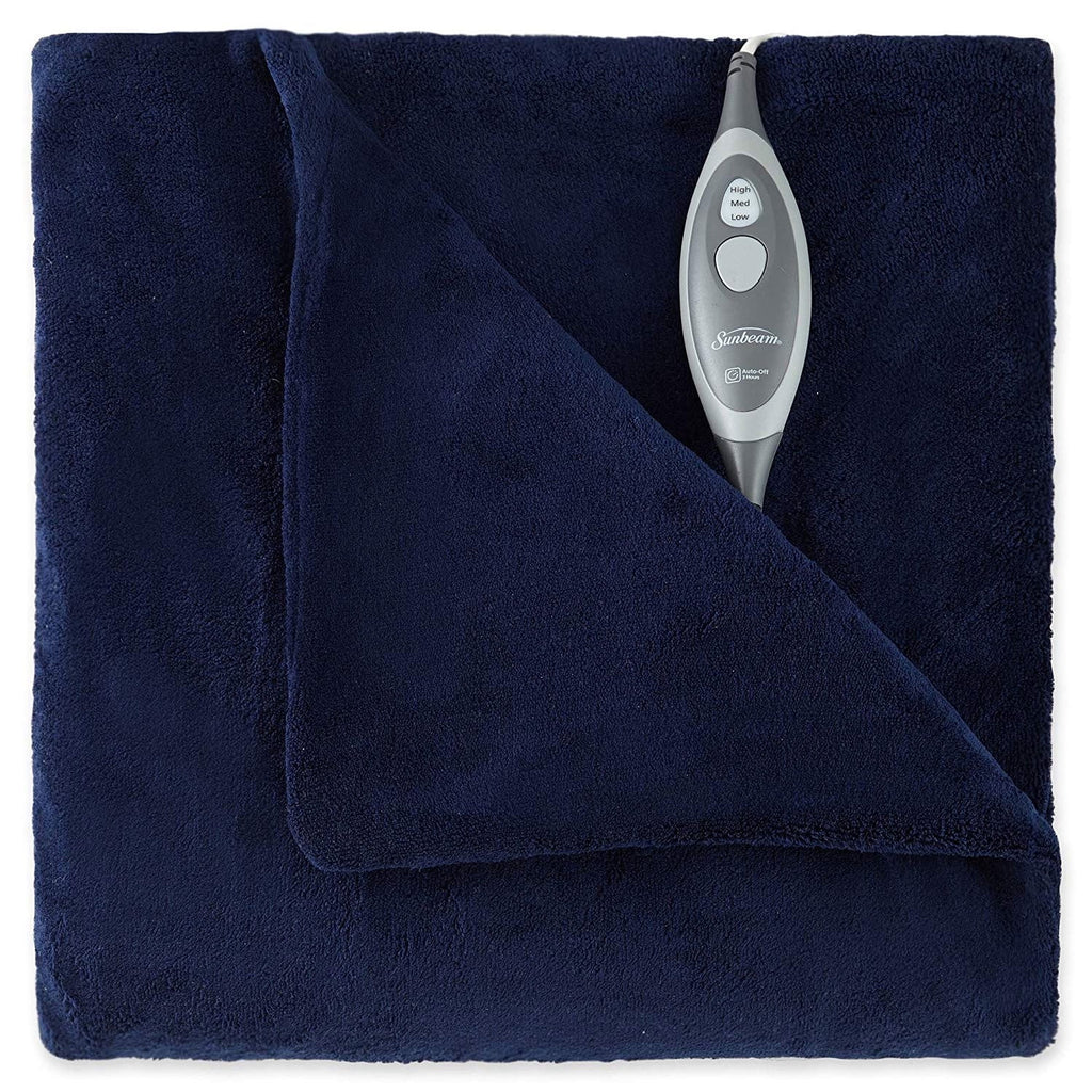 Royal Blue Electric Heated MicroPlush Throw Blanket J825