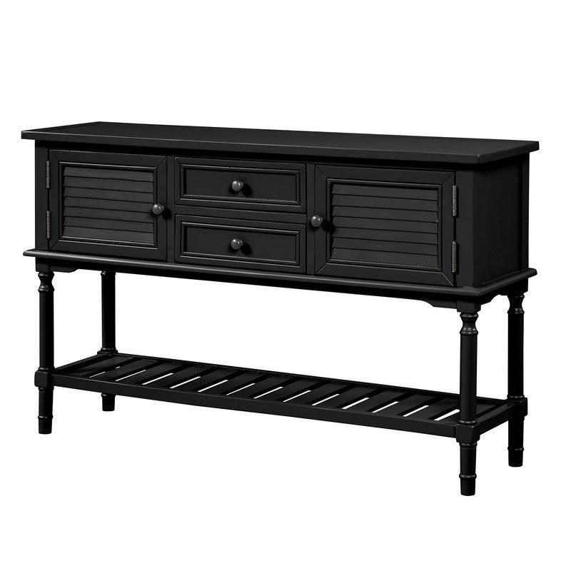 Modern Console Table with 2 Drawers, 2 Cabinets and 1 Shelf - Red C5071