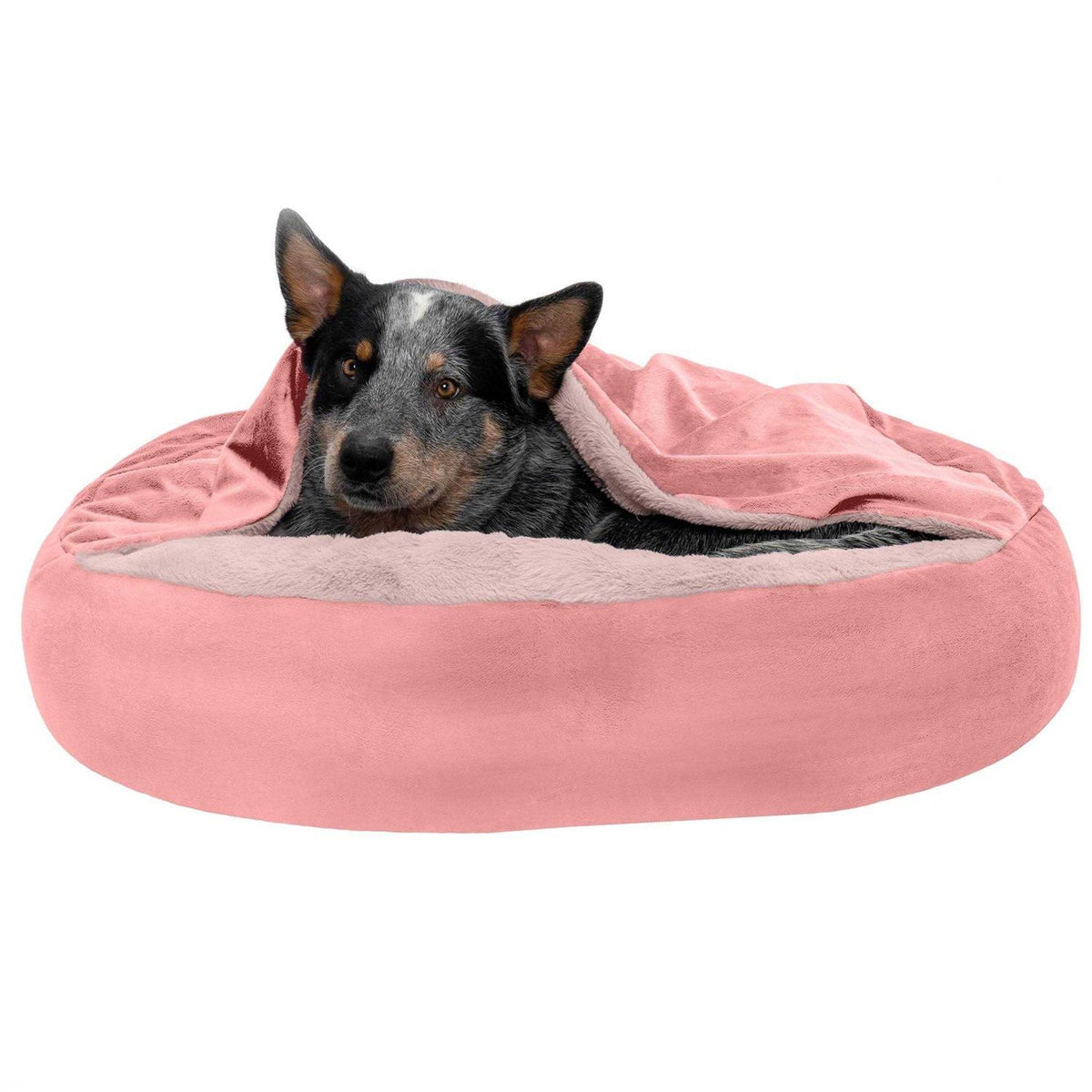 Velvet Faux Fur Hooded Donut Bed X4118