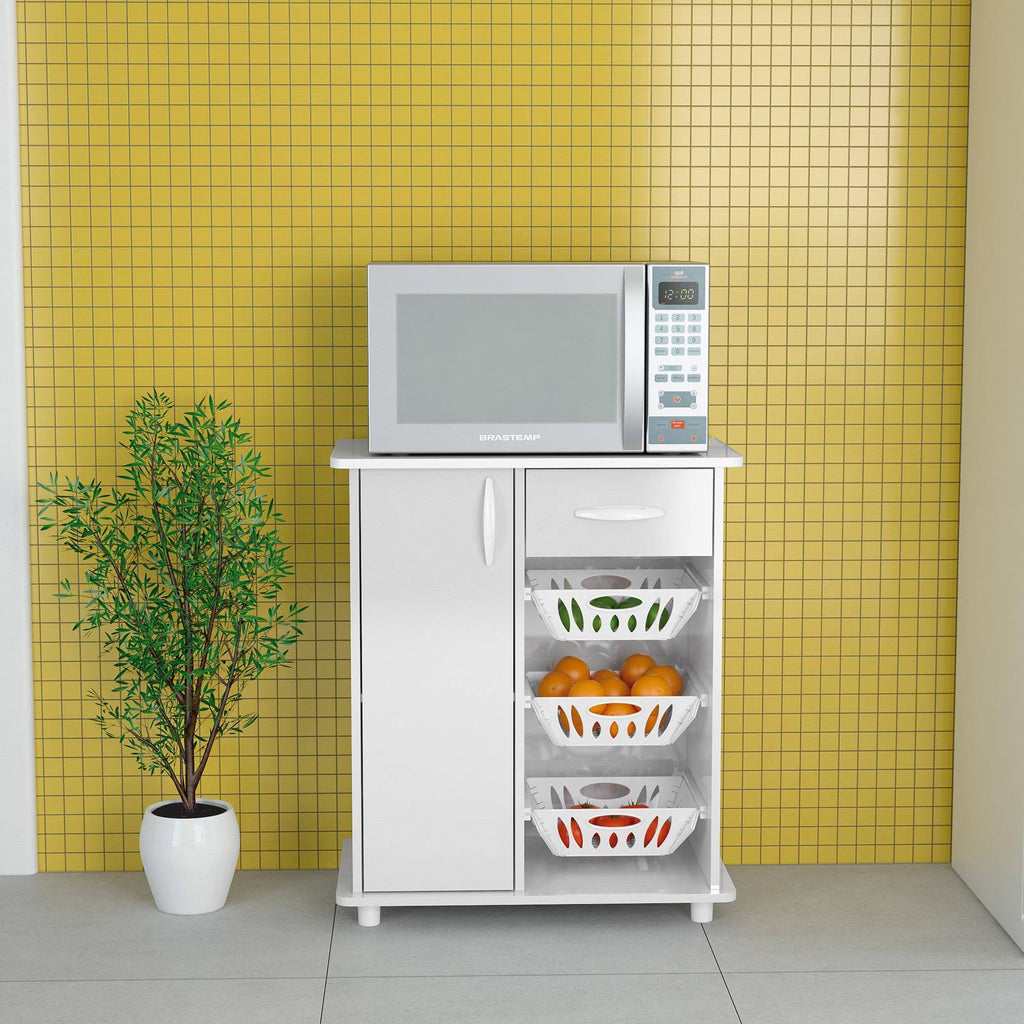 White Compact Kitchen Storage Cabinet D464003