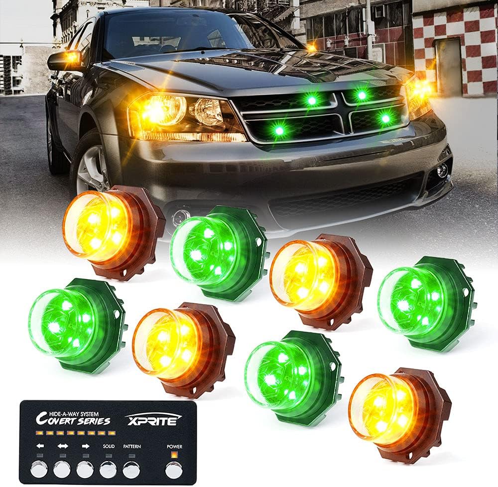 White Amber LED Strobe Lights Kit 8 PCS O973918