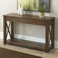 Rustic Wood Console Table in Mocha Brown Oak T573