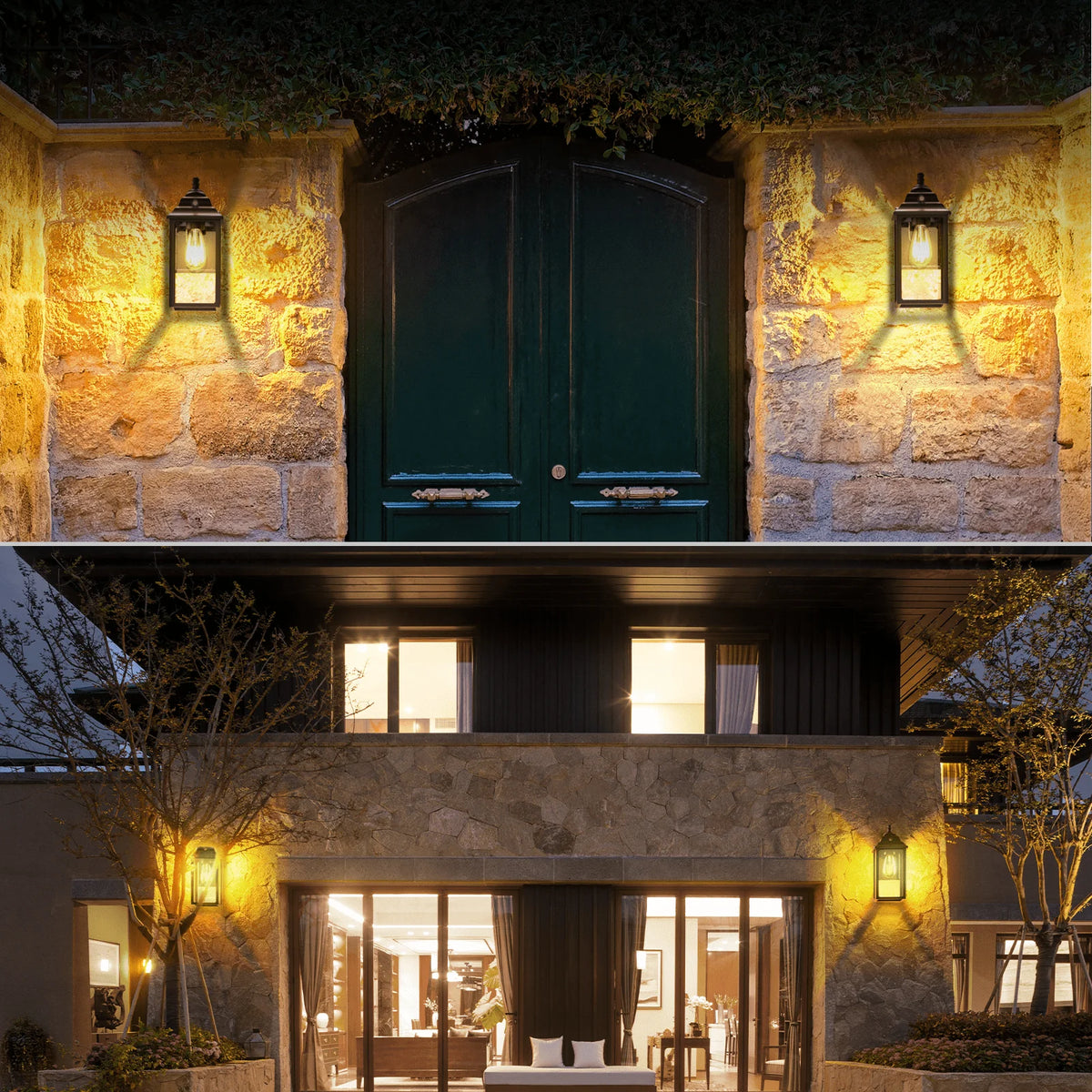 Black Outdoor Wall Sconce 2 Sets Y18549