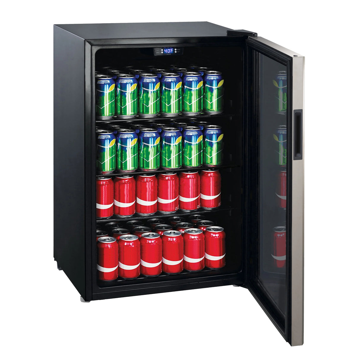 4.5 Cu ft 152 Can Stainless Steel Beverage Center Mini Fridge V2455