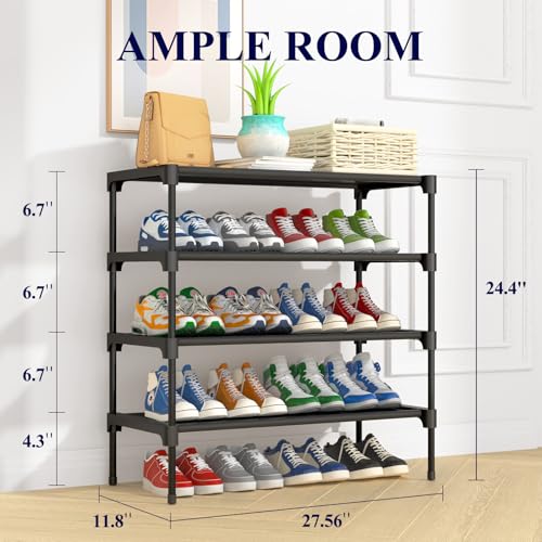 Black Non-Woven Shoe Rack O56066