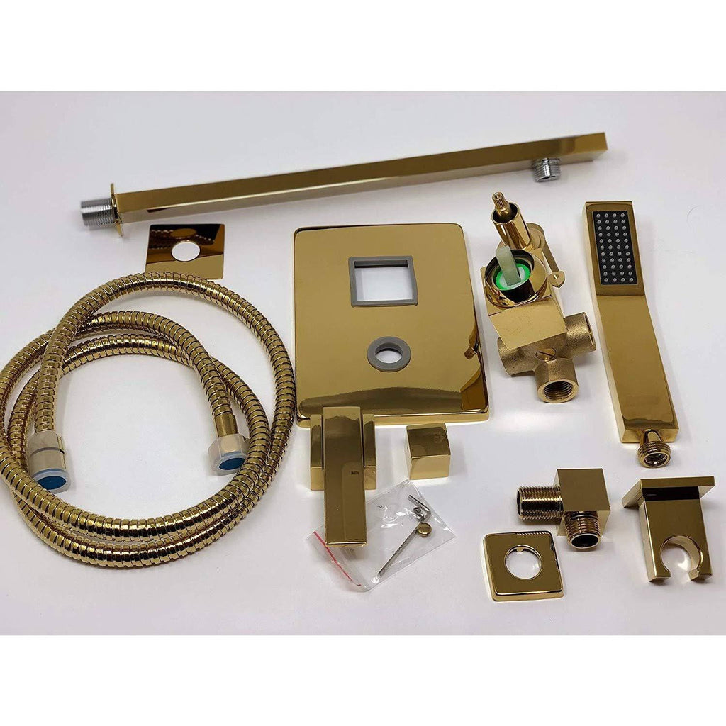 12x22 Rainfall LED Shower Set Double-Function Valve, Brass Handheld Shower Oil Rubbed Bronze G32491