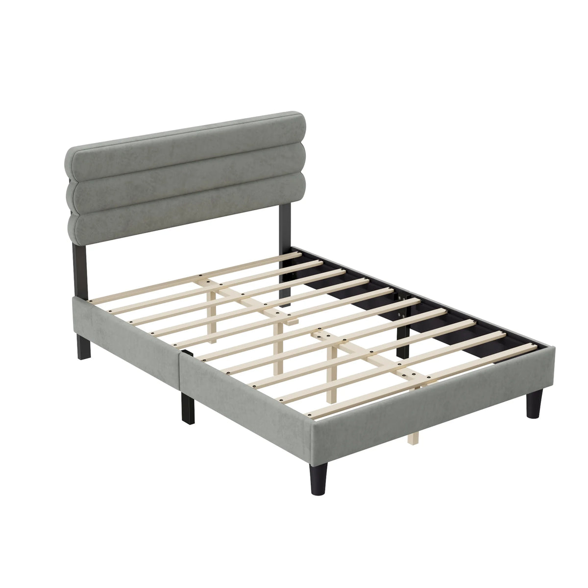 Full Size Bed Frame Light Gray M407923