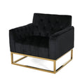 Black Velvet Arm Chair A11665