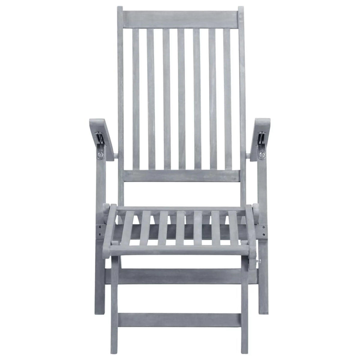 Patio Deck Chair with Footrest and Cushion Acacia Wood F164
