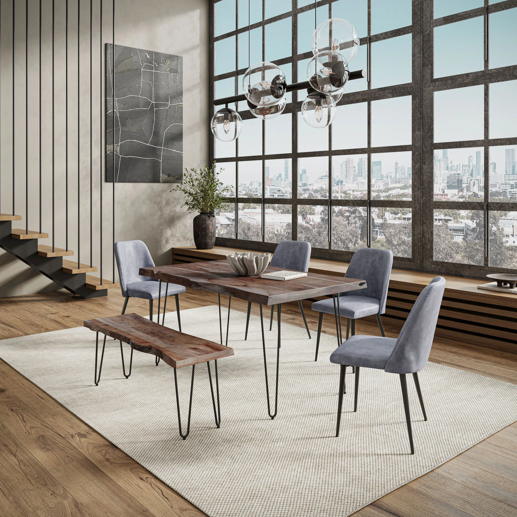 Solid Wood 60" Live Edge Dining Table C293448