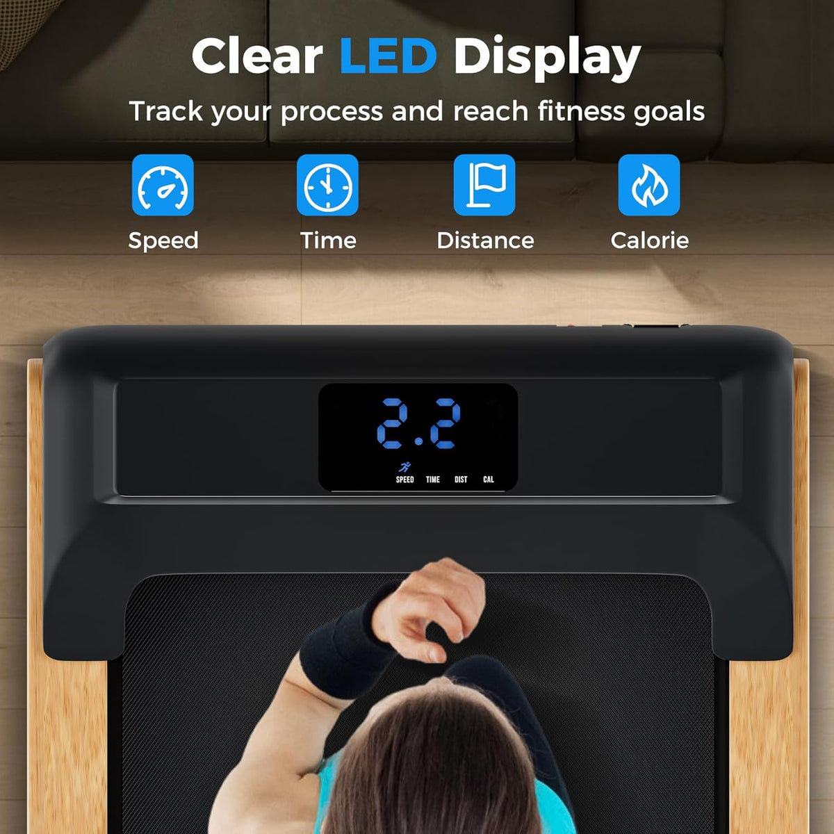 Walking Pad Treadmill with Remote Control and LED Display Q670