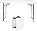 4 ft Adjustable Folding Plastic Table M869541